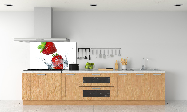 Cooker splashback Strawberries and water