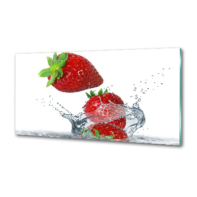 Cooker splashback Strawberries and water