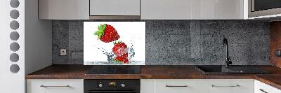 Cooker splashback Strawberries and water