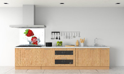 Cooker splashback Strawberries and water