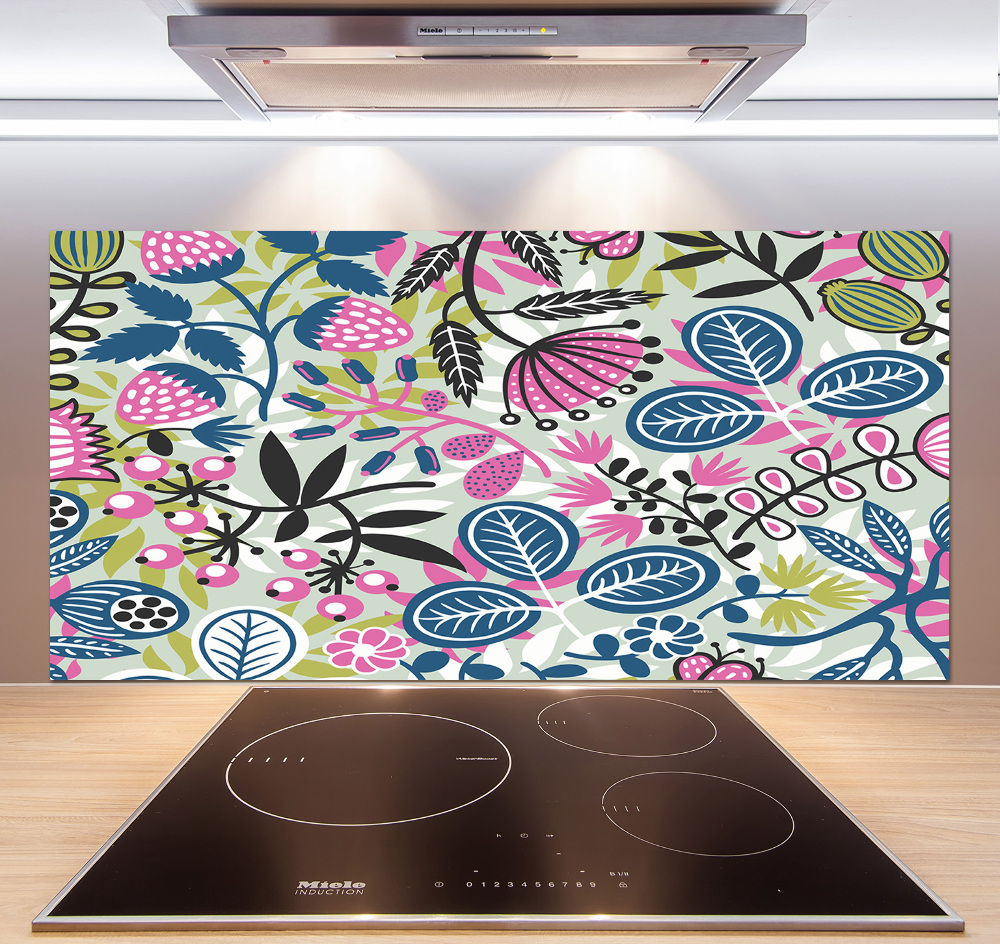 Cooker splashback Floral pattern