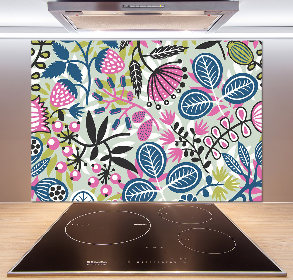 Cooker splashback Floral pattern