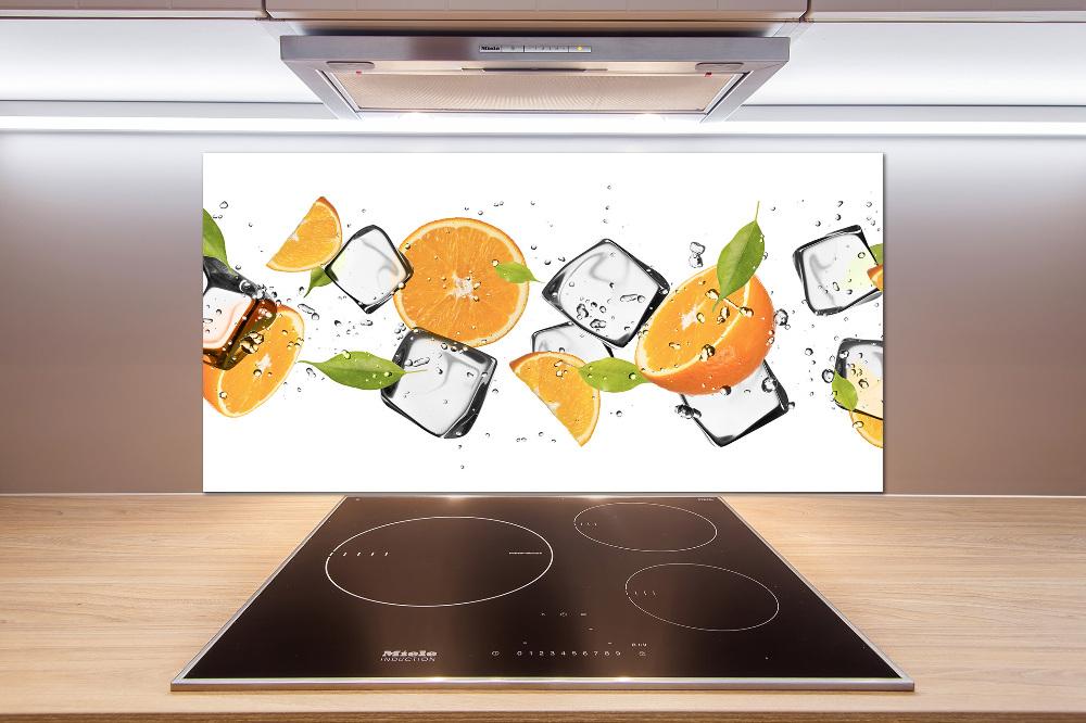 Cooker splashback Ice oranges