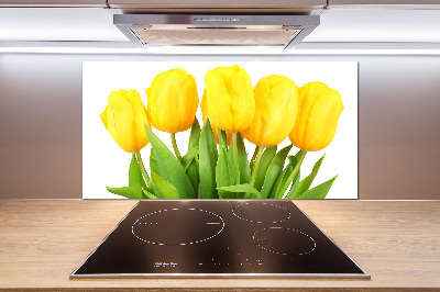 Cooker splashback Yellow tulips