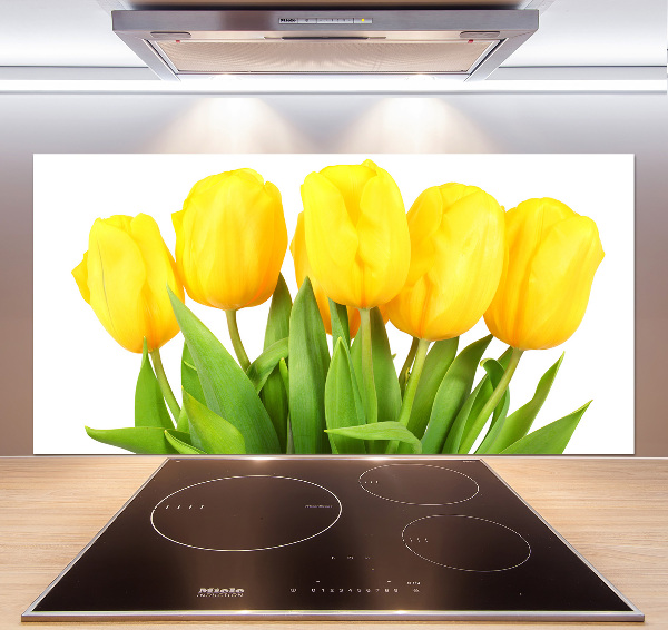 Cooker splashback Yellow tulips