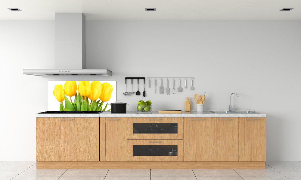 Cooker splashback Yellow tulips