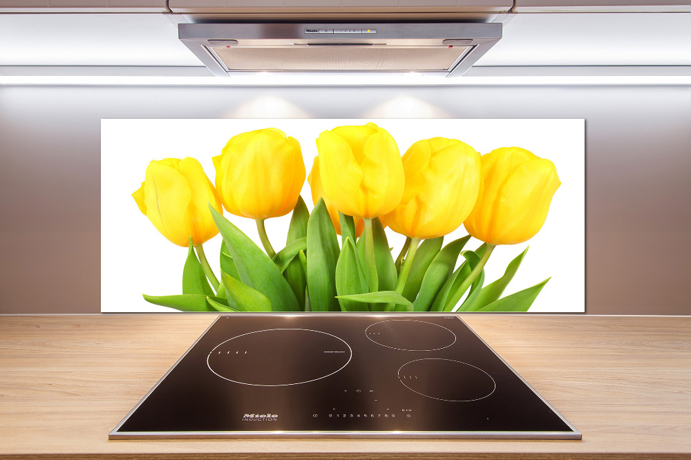 Cooker splashback Yellow tulips