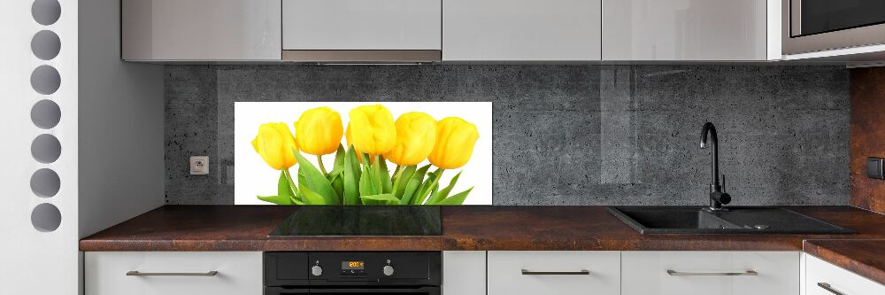 Cooker splashback Yellow tulips