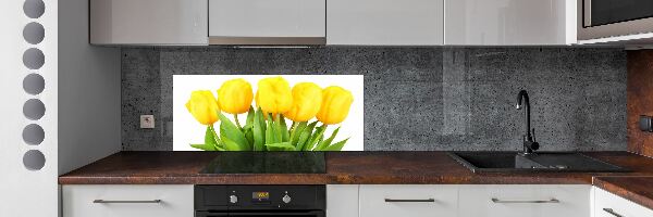 Cooker splashback Yellow tulips