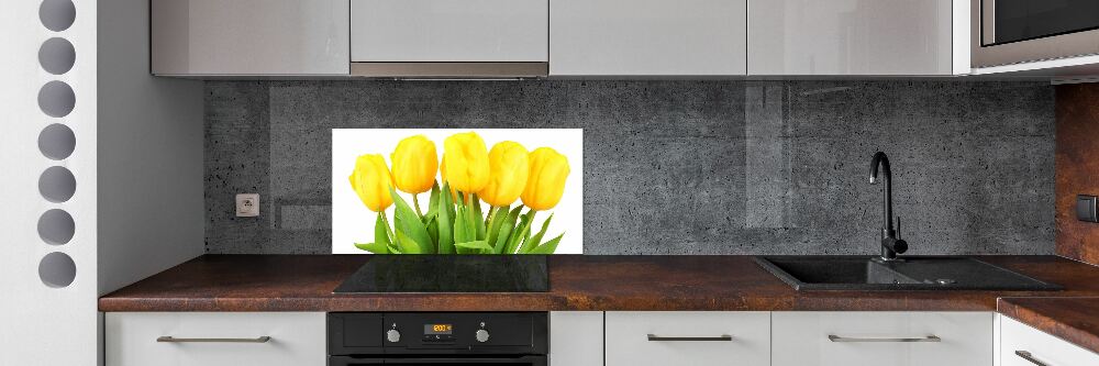 Cooker splashback Yellow tulips