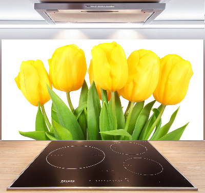 Cooker splashback Yellow tulips