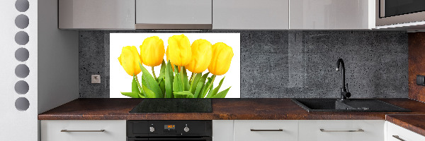 Cooker splashback Yellow tulips