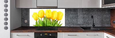 Cooker splashback Yellow tulips