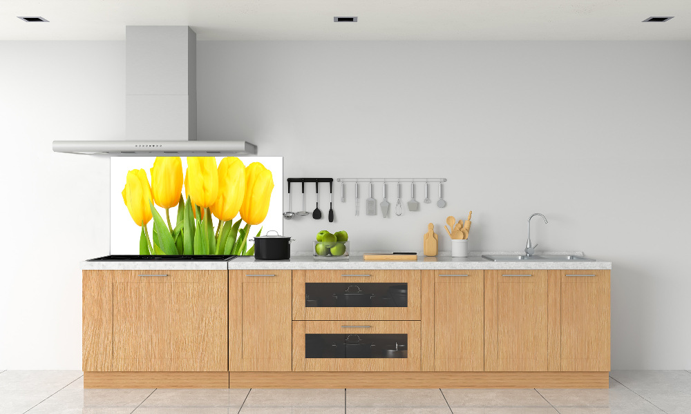 Cooker splashback Yellow tulips