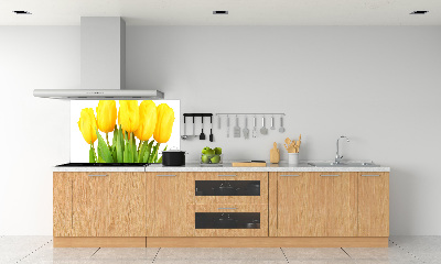 Cooker splashback Yellow tulips