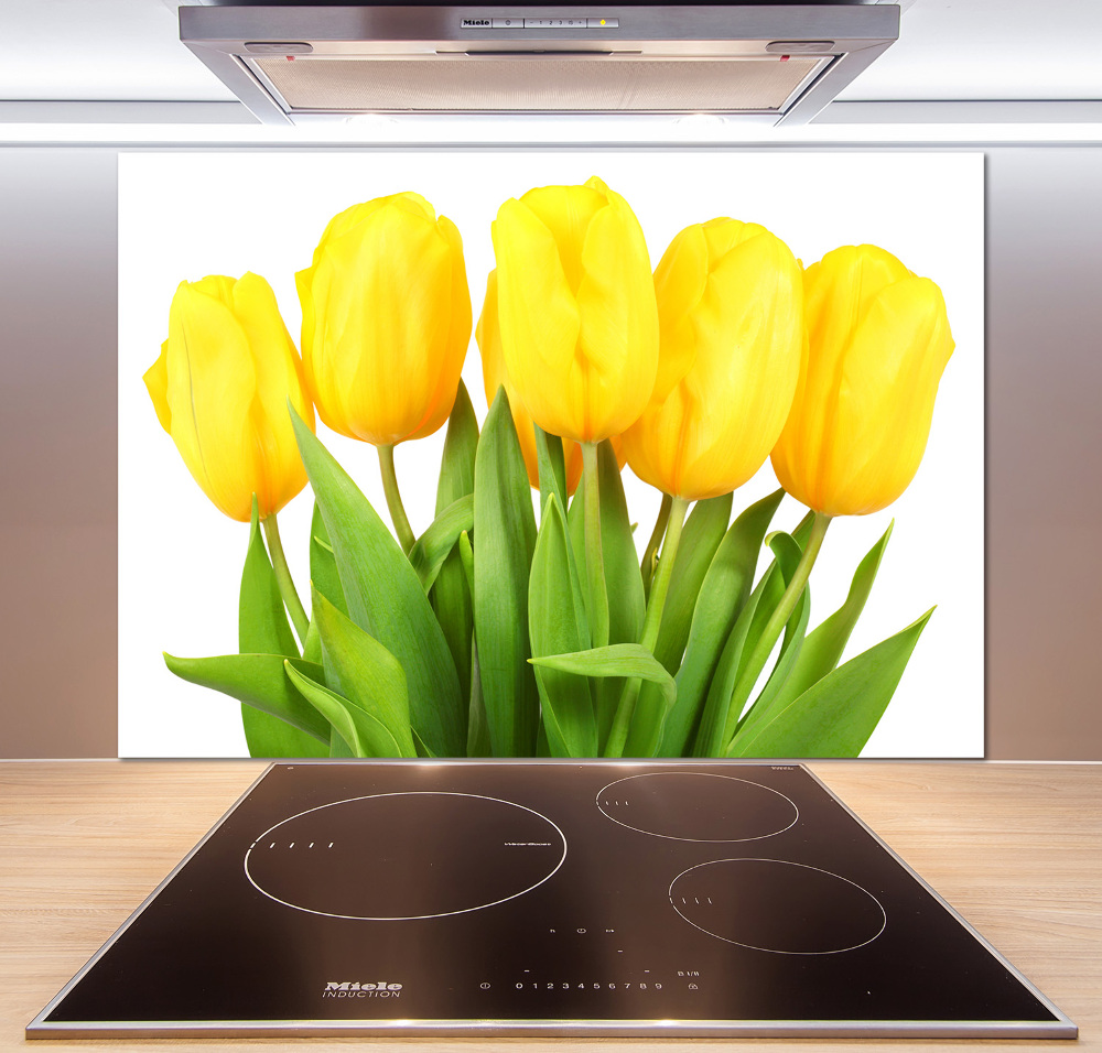 Cooker splashback Yellow tulips