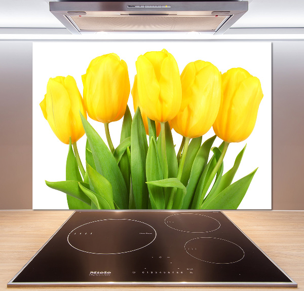 Cooker splashback Yellow tulips