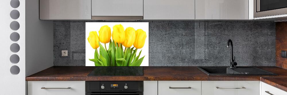 Cooker splashback Yellow tulips