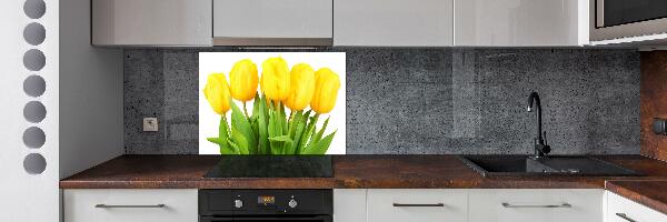 Cooker splashback Yellow tulips