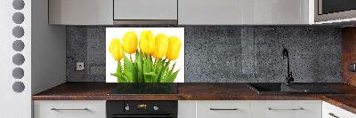 Cooker splashback Yellow tulips