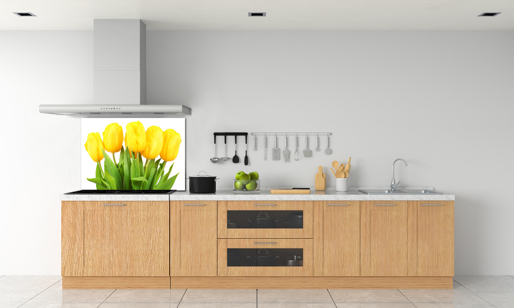 Cooker splashback Yellow tulips