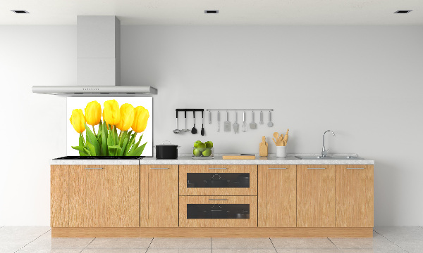 Cooker splashback Yellow tulips