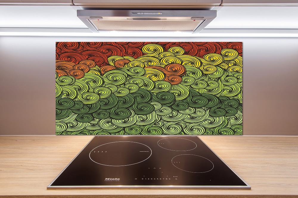 Cooker splashback Colorful waves