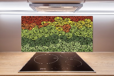 Cooker splashback Colorful waves