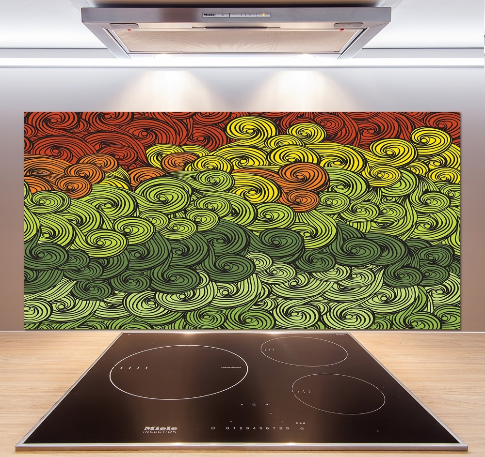 Cooker splashback Colorful waves