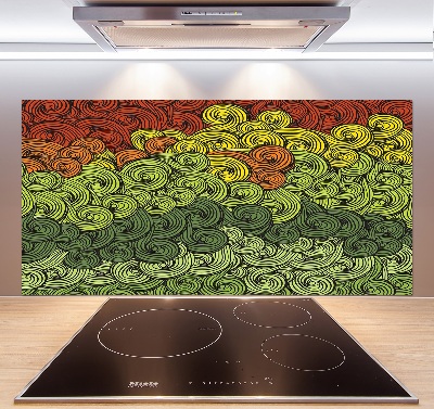 Cooker splashback Colorful waves