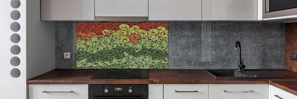 Cooker splashback Colorful waves