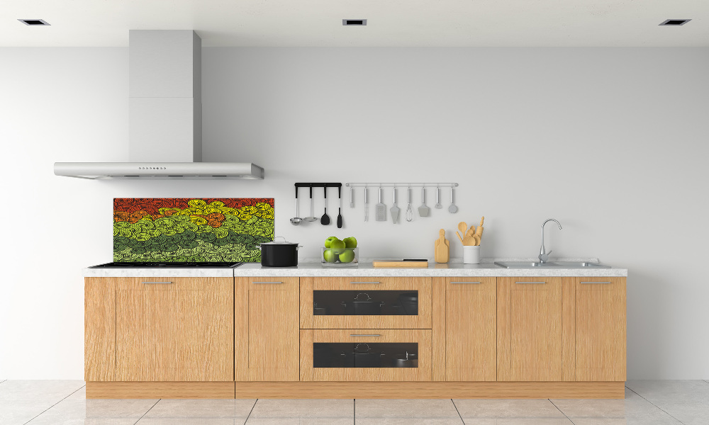 Cooker splashback Colorful waves