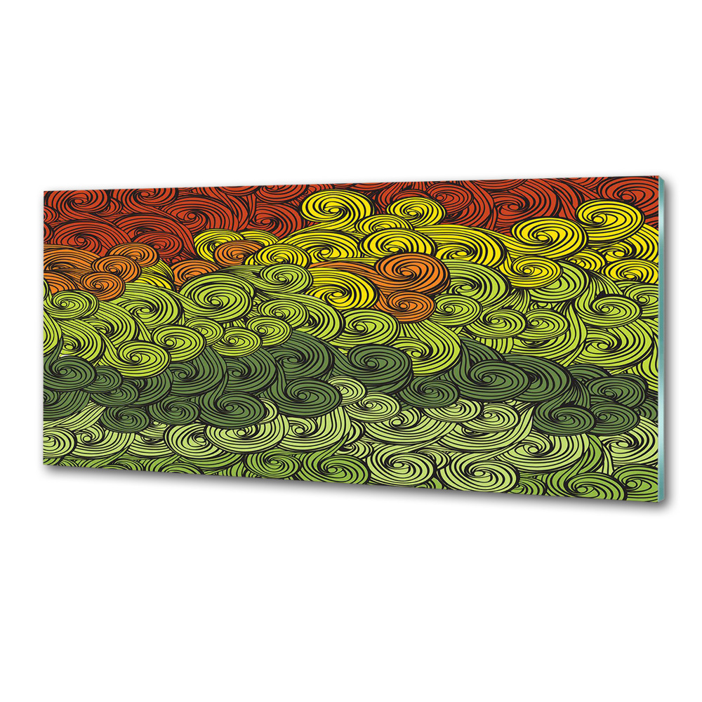 Cooker splashback Colorful waves