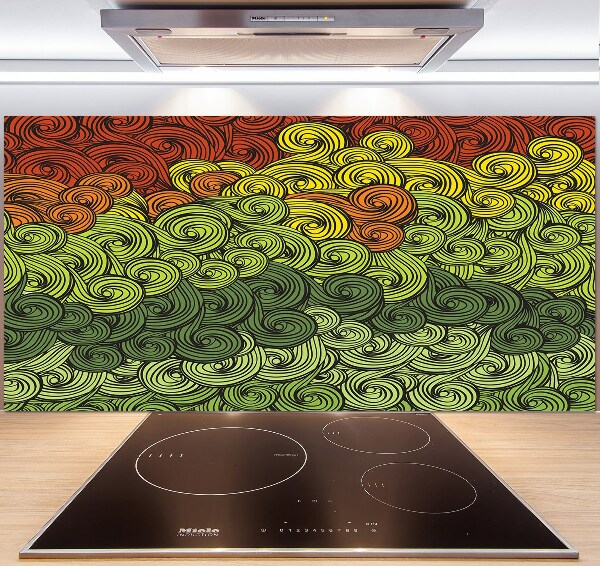 Cooker splashback Colorful waves