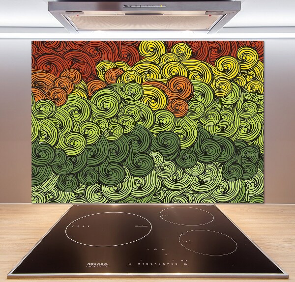 Cooker splashback Colorful waves