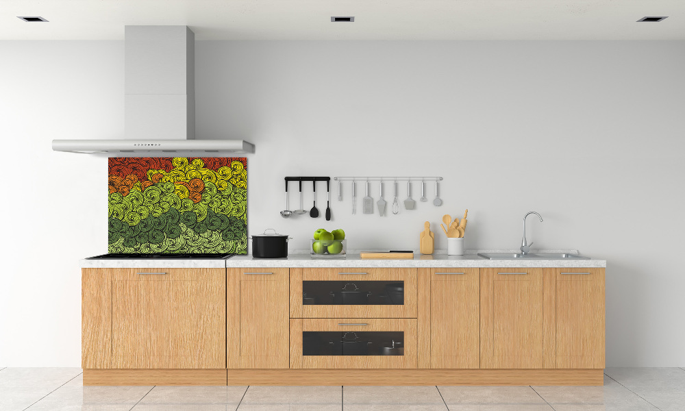 Cooker splashback Colorful waves