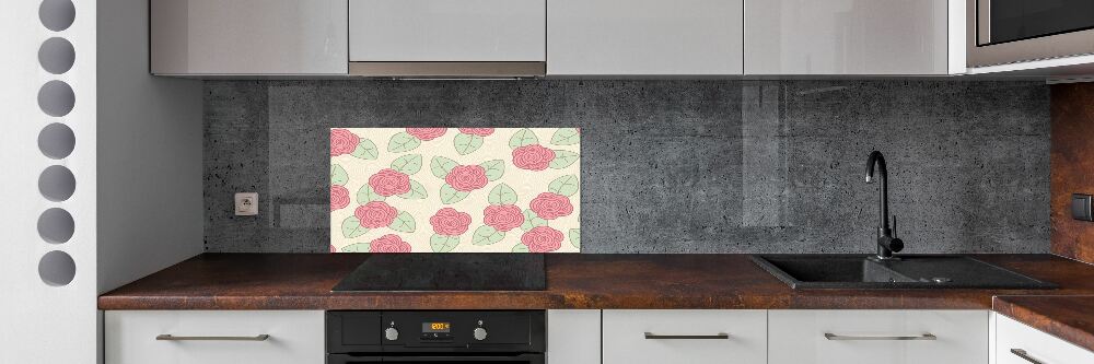 Cooker splashback Roses