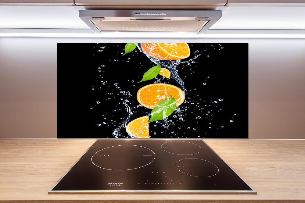 Cooker splashback Oranges and water