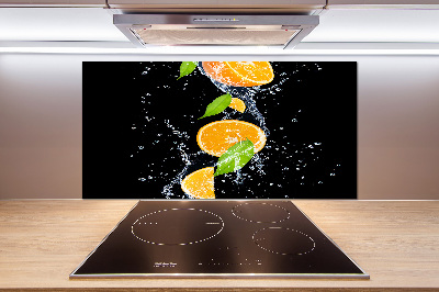 Cooker splashback Oranges and water