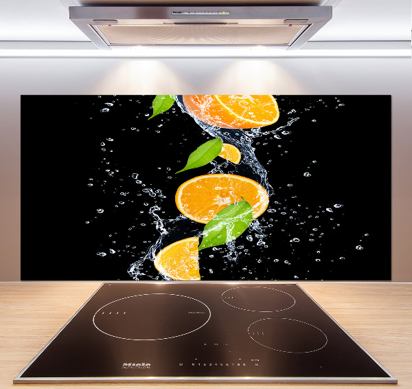 Cooker splashback Oranges and water