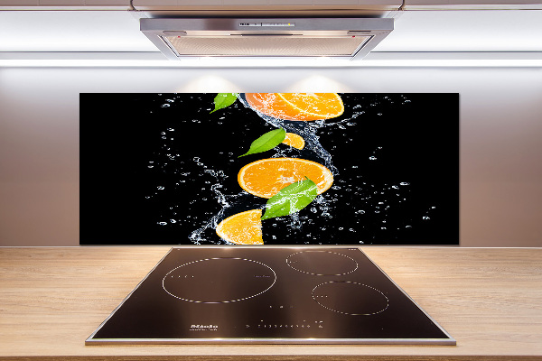 Cooker splashback Oranges and water