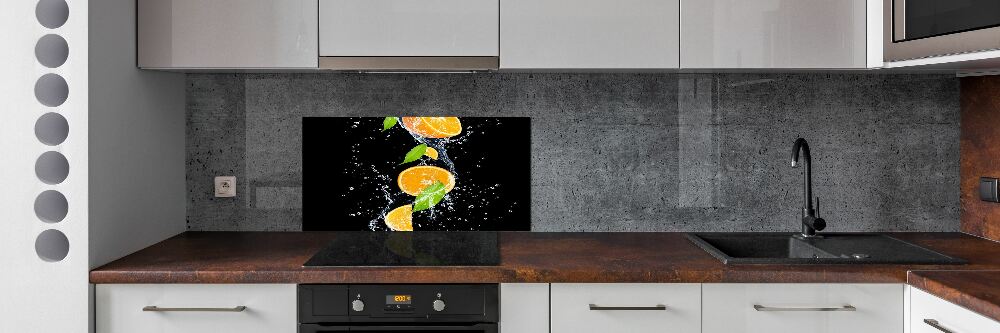 Cooker splashback Oranges and water