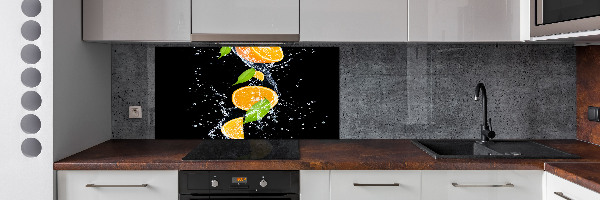 Cooker splashback Oranges and water