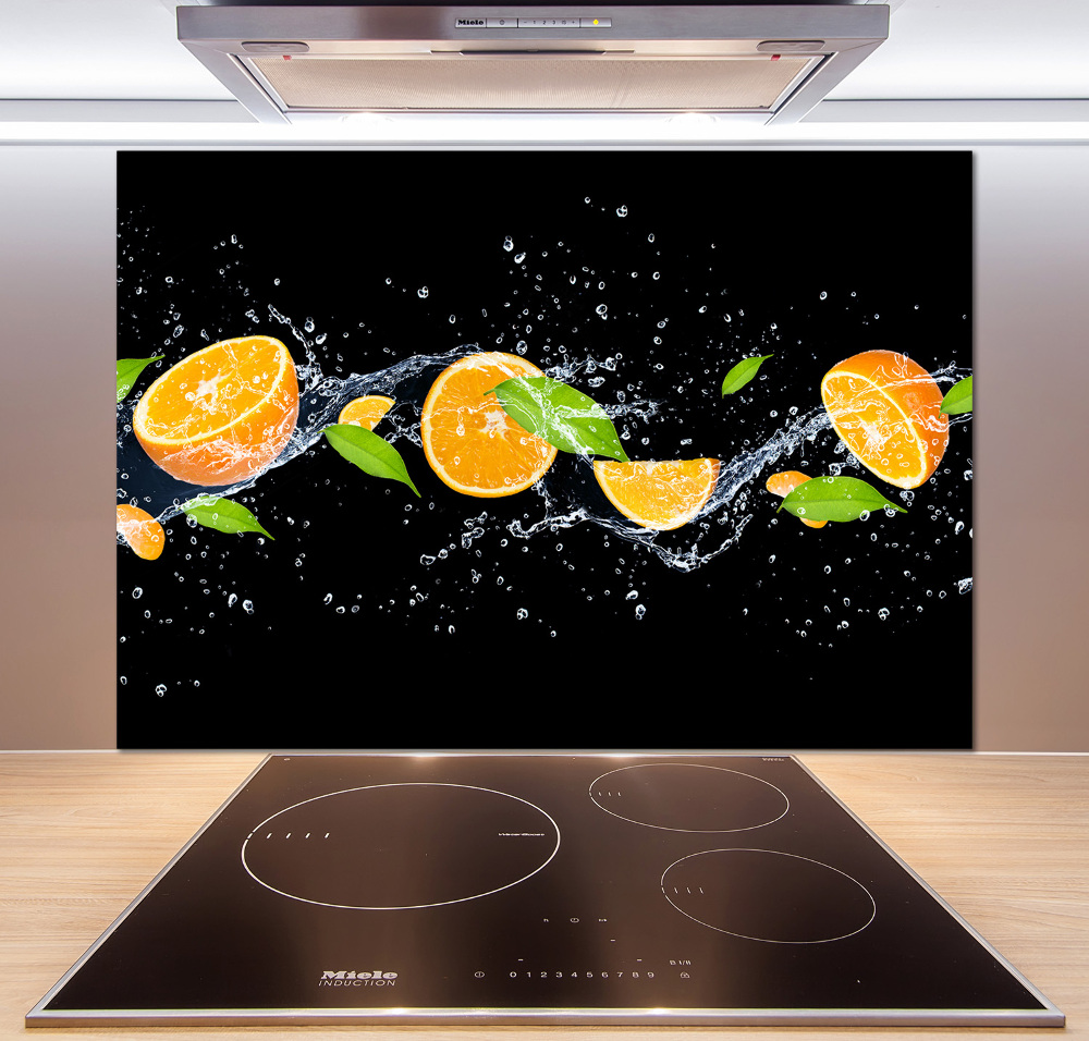 Cooker splashback Oranges and water