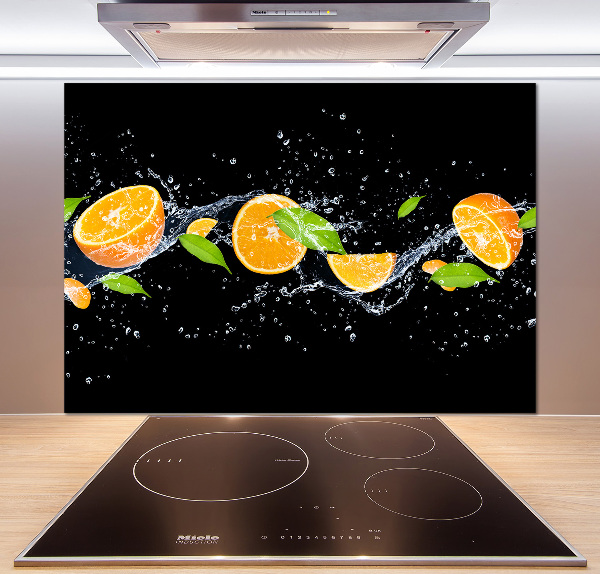 Cooker splashback Oranges and water