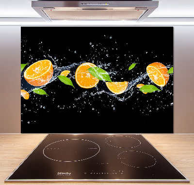 Cooker splashback Oranges and water