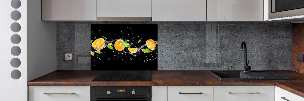 Cooker splashback Oranges and water