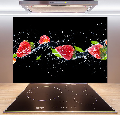 Cooker splashback Strawberries and water