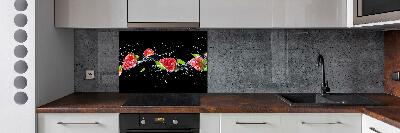 Cooker splashback Strawberries and water