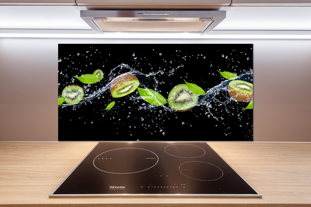 Glass splashback Kiwi and water